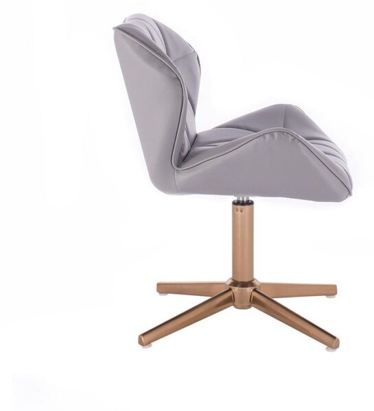 LuxuryForm DESIGN Stolička MILANO na zlatom kríži - šedá