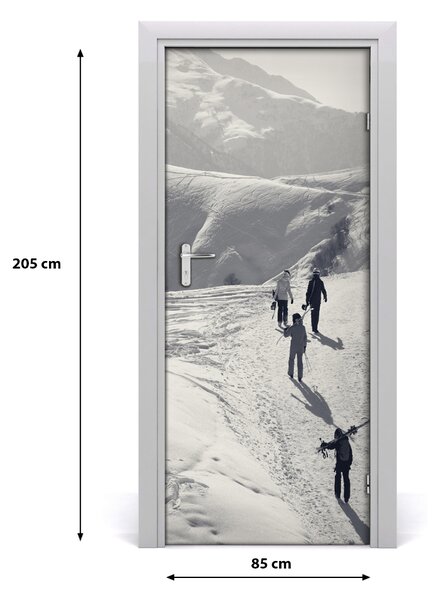Fototapeta na dvere ľudia lyžiarov 85x205 cm