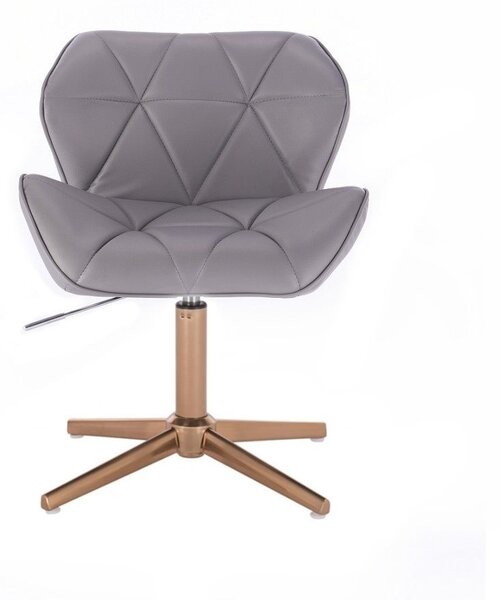 LuxuryForm DESIGN Stolička MILANO na zlatom kríži - šedá