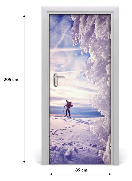 Fototapeta na dvere ľudia lyžiar 85x205 cm