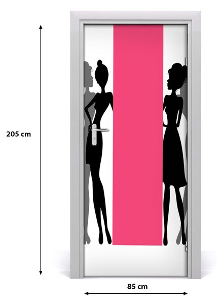 Fototapeta na dvere siluety žien 85x205 cm