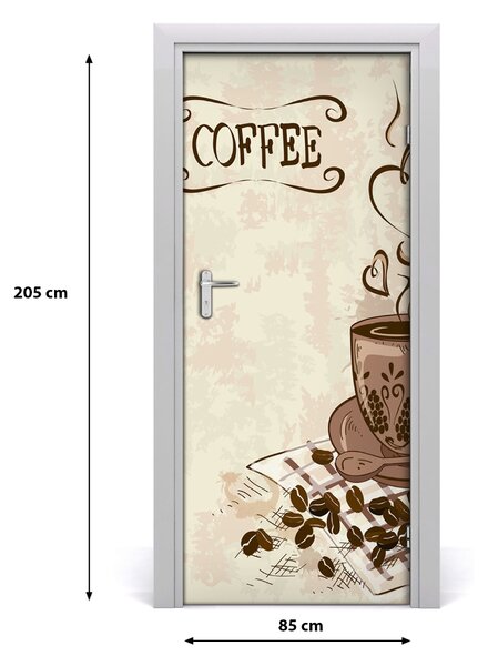 Fototapeta na dvere aromatická káva 85x205 cm