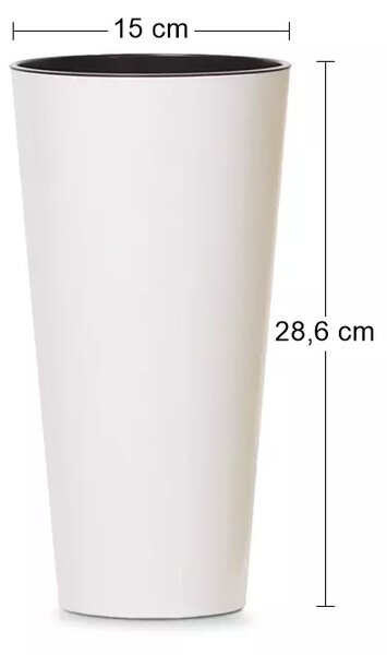 Plastový kvetináč DTUS150S 15 cm - biela