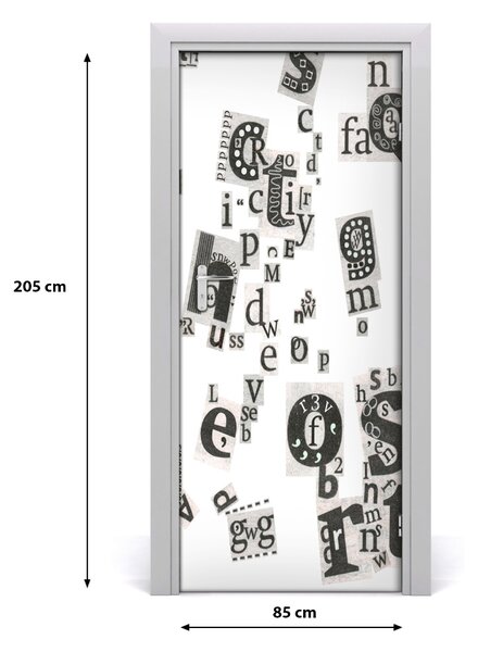 Fototapeta na dvere písmená z novín 85x205 cm
