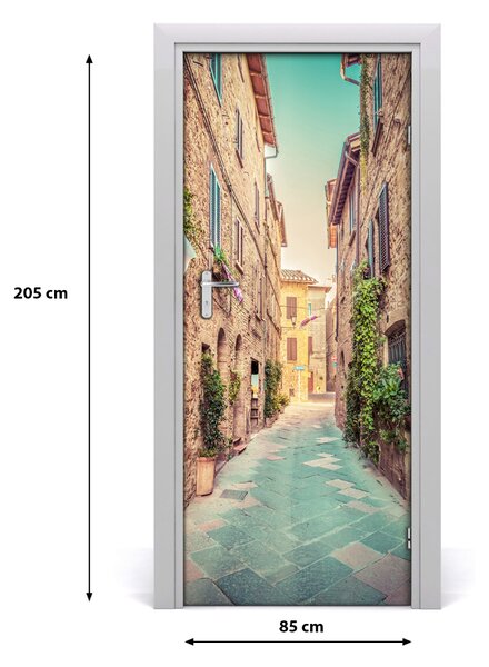 Fototapeta samolepiace na dvere talianskej uličky 85x205 cm