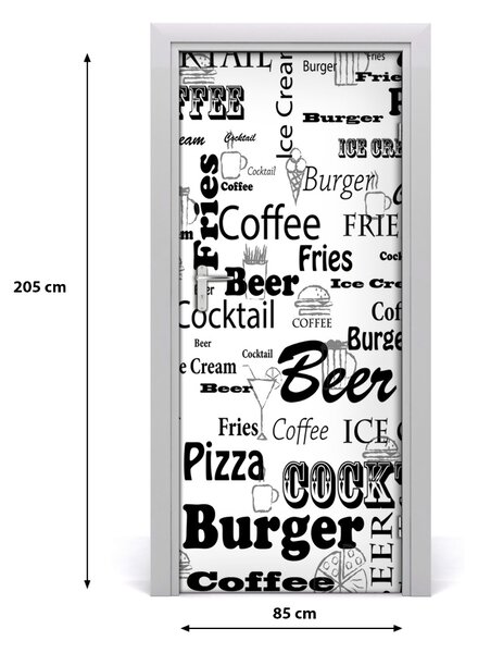 Fototapeta samolepiace dvere menu v reštaurácii 85x205 cm