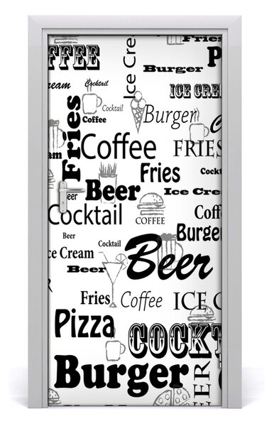 Fototapeta samolepiace dvere menu v reštaurácii 95x205 cm