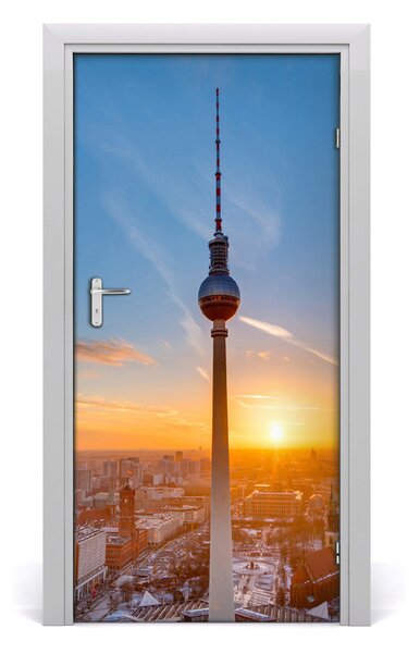 Fototapeta samolepiace dvere televízna veža 95x205 cm