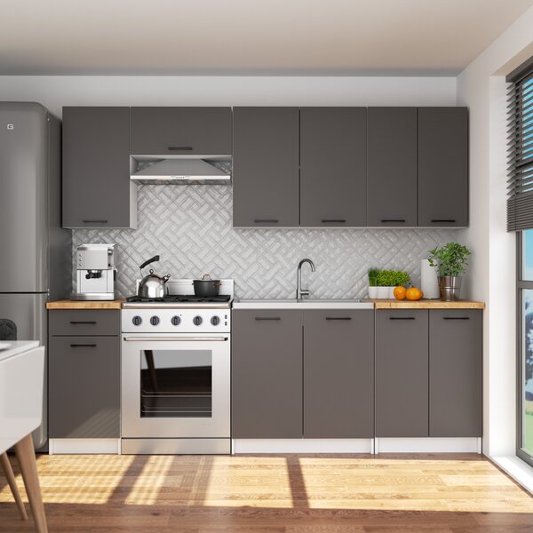 Ak furniture Závesná kuchynská skrinka OLIVIE 60x58 cm 02 matná biela/matná grafitovo sivá