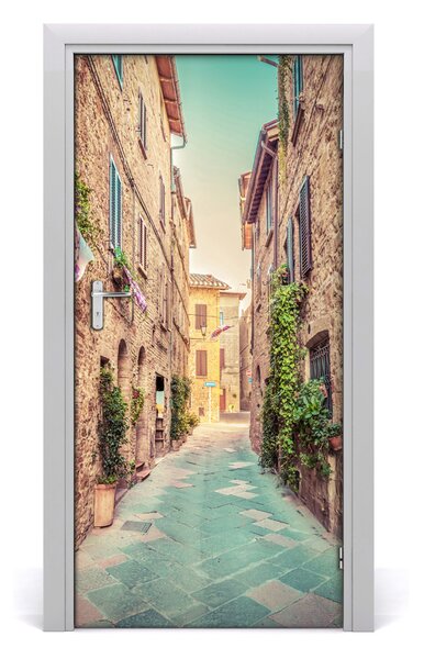 Fototapeta samolepiace na dvere talianskej uličky 95x205 cm