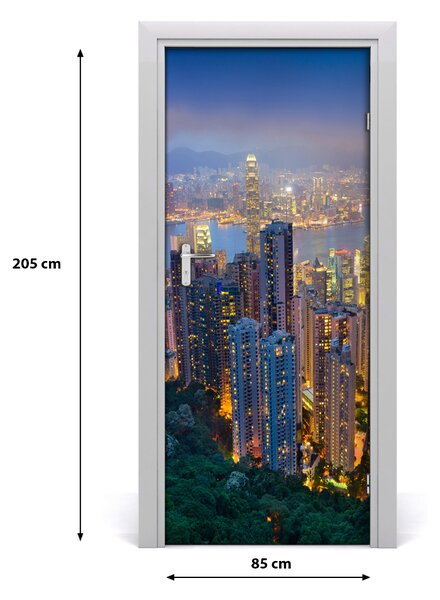 Fototapeta samolepiace na dvere Hongkong noc 85x205 cm
