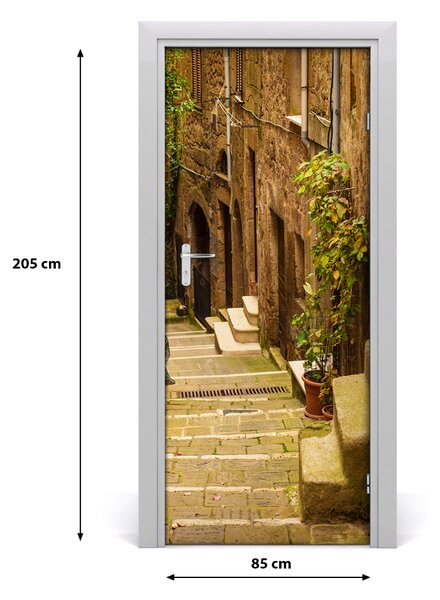 Fototapeta samolepiace na dvere talianskej uličky 85x205 cm