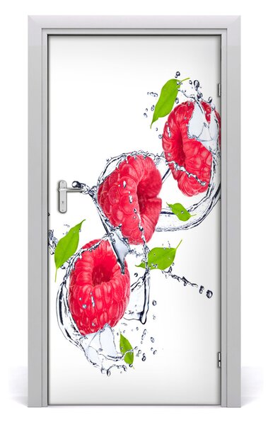 Fototapeta na dvere do domu samolepiace maliny 95x205 cm