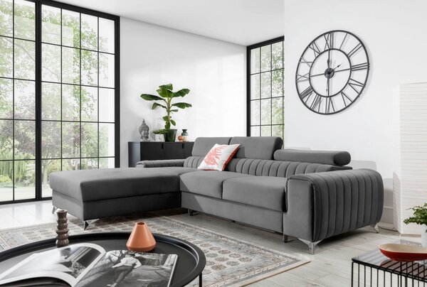 ROHOVÁ SEDAČKA, textil, sivá MID.YOU - Sedačky, Online Only