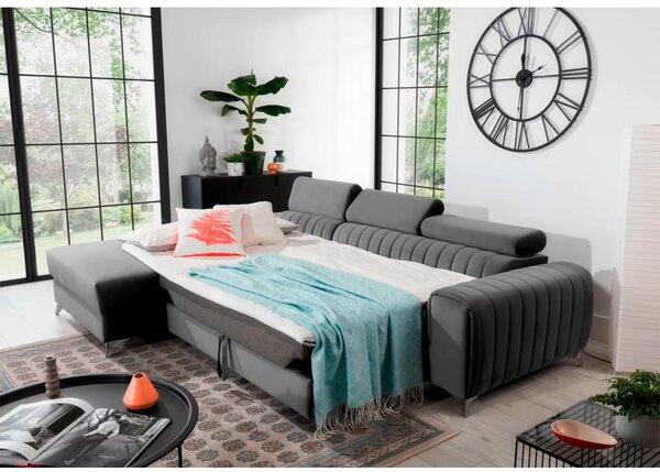 ROHOVÁ SEDAČKA, textil, sivá MID.YOU - Sedačky, Online Only