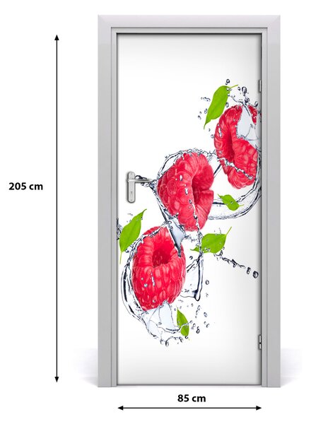 Fototapeta na dvere do domu samolepiace maliny 85x205 cm