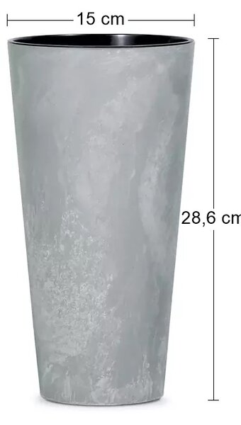 Plastový kvetináč DTUS150E 15 cm - sivý betón
