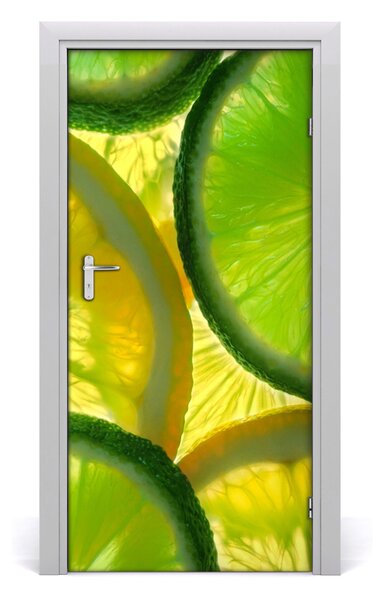 Fototapeta na dvere samolepiace limetka a citrón 95x205 cm