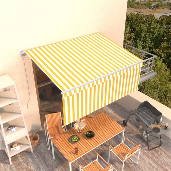 Maison Exclusive – Manuálna markíza, 3,5 x 2,5 m, prúžkovaná (žltá a biela)