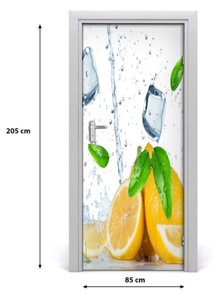 Fototapeta na dvere samolepiace citrón a ľad 85x205 cm