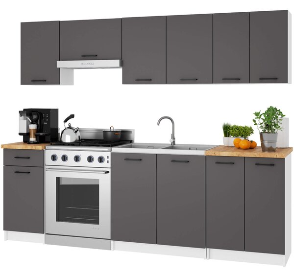 Ak furniture Kuchynská skrinka pod rúru OLIVIE 60x82 cm matná biela/matná grafitovo sivá