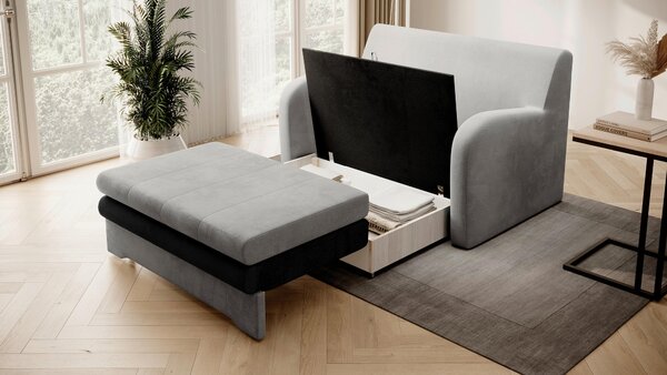 ROZKLADACIA POHOVKA, textil, antracitová, svetlosivá MID.YOU - Sedačky, Online Only