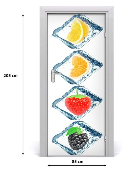 Fototapeta na dvere samolepiace ovocie a ľad 85x205 cm