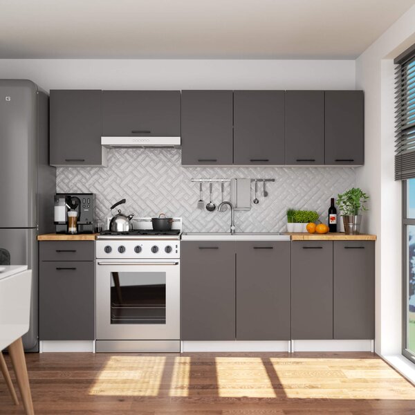 Ak furniture Kuchynská skrinka pod rúru OLIVIE 60x82 cm matná biela/matná grafitovo sivá