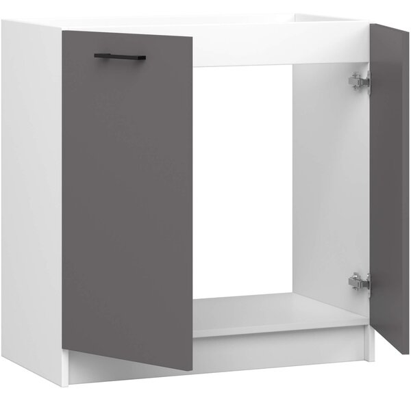 Ak furniture Kuchynská skrinka pod drez OLIVIE 80x82 cm matná biela/matná grafitovo sivá
