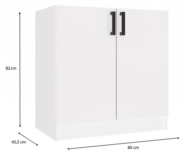 TP Living Kuchynská skrinka pod drez Dolan 80 cm biela
