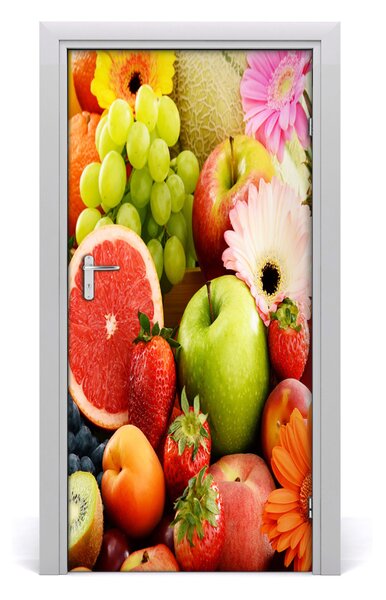 Fototapeta na dvere samolepiace ovocie i kvety 95x205 cm