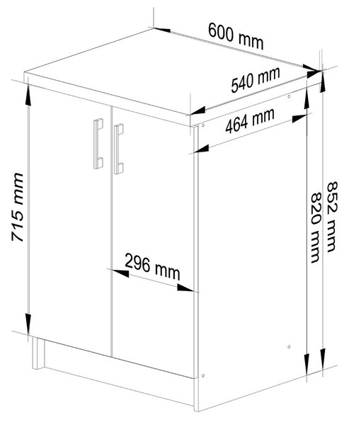 Ak furniture Kuchynská skrinka Artus S60 D2