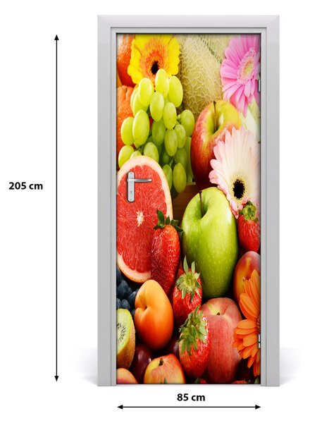 Fototapeta na dvere samolepiace ovocie i kvety 85x205 cm