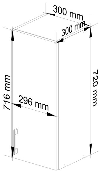 Ak furniture Kuchynská závesná skrinka 30 cm Artus