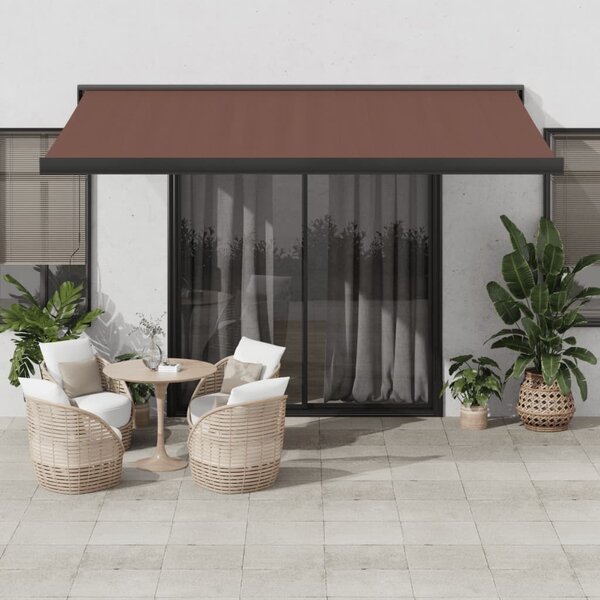 Maison Exclusive – Manuálna markíza, 4 x 3 m, hnedá, 100% polyester