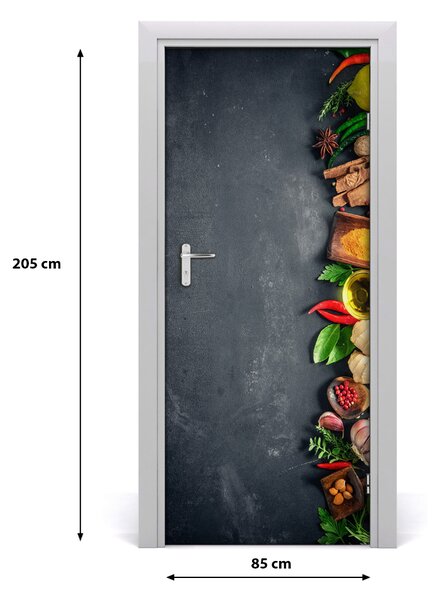Fototapeta na dvere samolepiace korenie a bylinky 85x205 cm