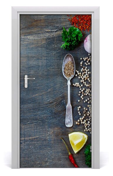 Fototapeta na dvere samolepiace korenie a bylinky 95x205 cm