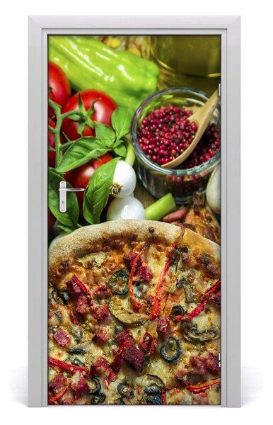 Fototapeta na dvere do domu samolepiace pizza 95x205 cm
