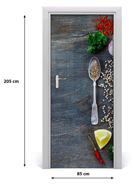 Fototapeta na dvere samolepiace korenie a bylinky 85x205 cm