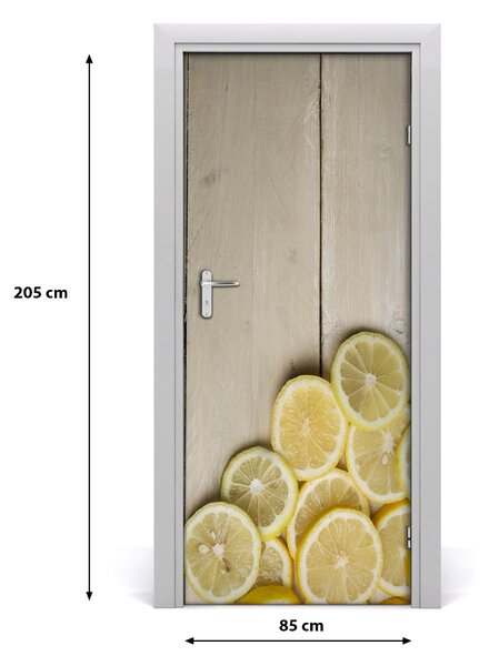 Fototapeta na dvere samolepiace citróny na dreve 85x205 cm