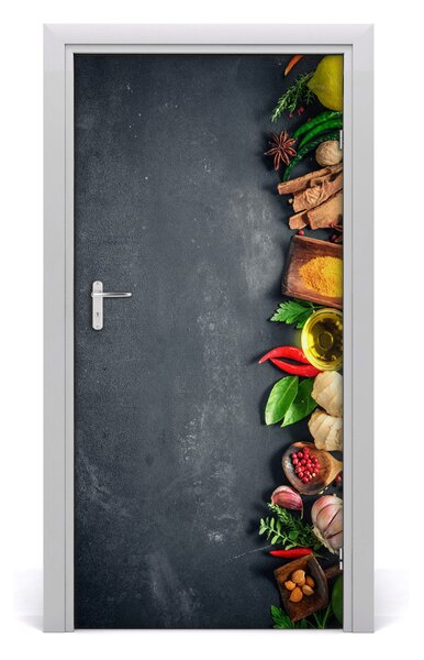 Fototapeta na dvere samolepiace korenie a bylinky 95x205 cm