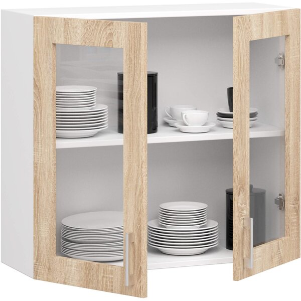 Ak furniture Kuchynská závesná skrinka ARTUS LIMA W80 H720 biela/dub sonoma
