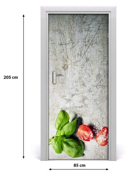 Fototapeta na dvere samolepiace paradajky a bazalka 85x205 cm
