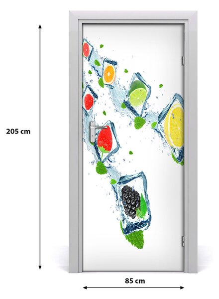 Fototapeta na dvere samolepiace ovocie a ľad 85x205 cm