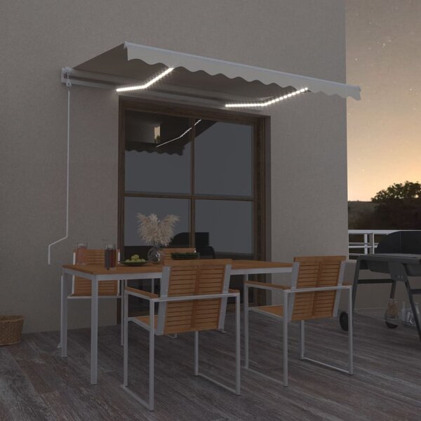 Maison Exclusive – Elektrická markíza s LED osvetlením a senzorom, 3 x 2,5 m, krémová farba