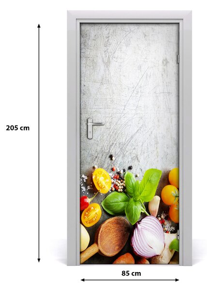 Fototapeta na dvere do domu samolepiace zelenina 85x205 cm