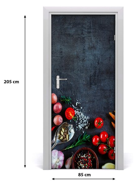 Fototapeta dvere samolepiace zelenina a korenie 85x205 cm