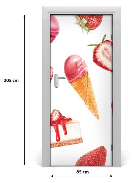 Fototapeta na dvere samolepiace jahodová chuť 85x205 cm