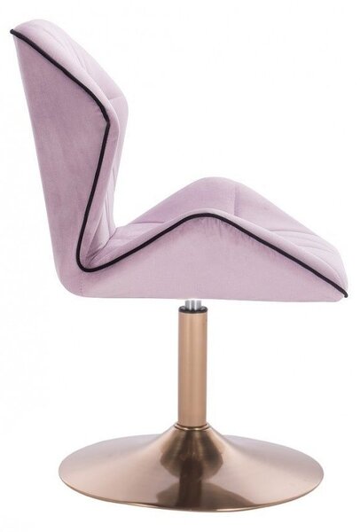 LuxuryForm DESIGN Stolička MILANO MAX VELUR na zlatom tanieri - levanduľa