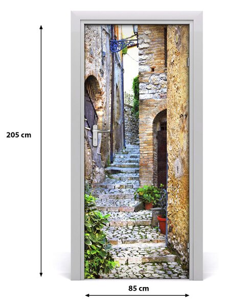 Fototapeta samolepiace na dvere talianskej uličky 85x205 cm